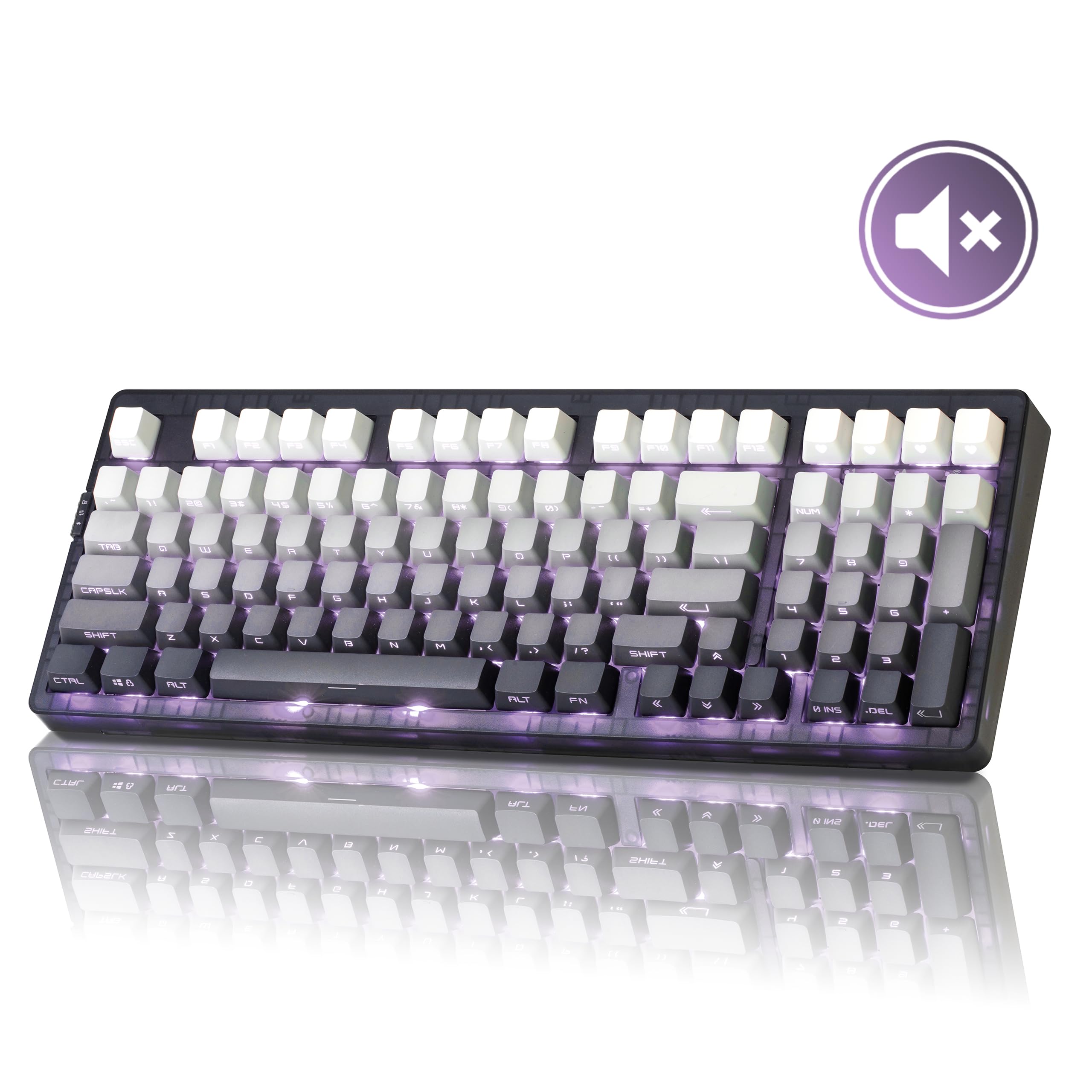 Amazon.com: ZORNHER ZH980 Silent Mechanical Keyboard,95% Black